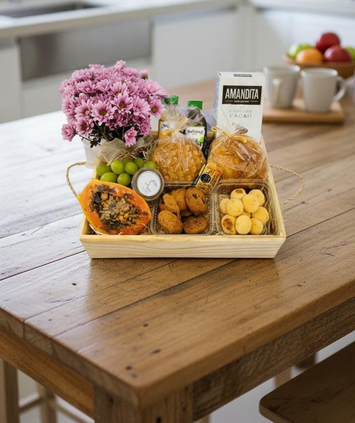 Cesta com Amandita, Frutas