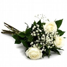 Buquê de 3 Rosas Branca