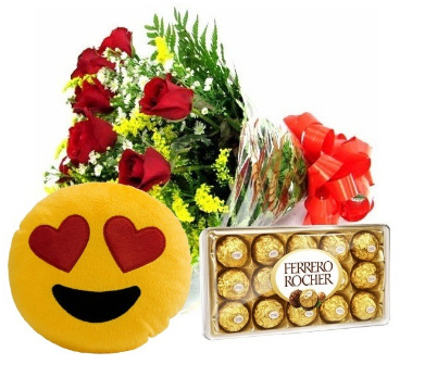 Kit Com Buque Apaixonado e Ferrero