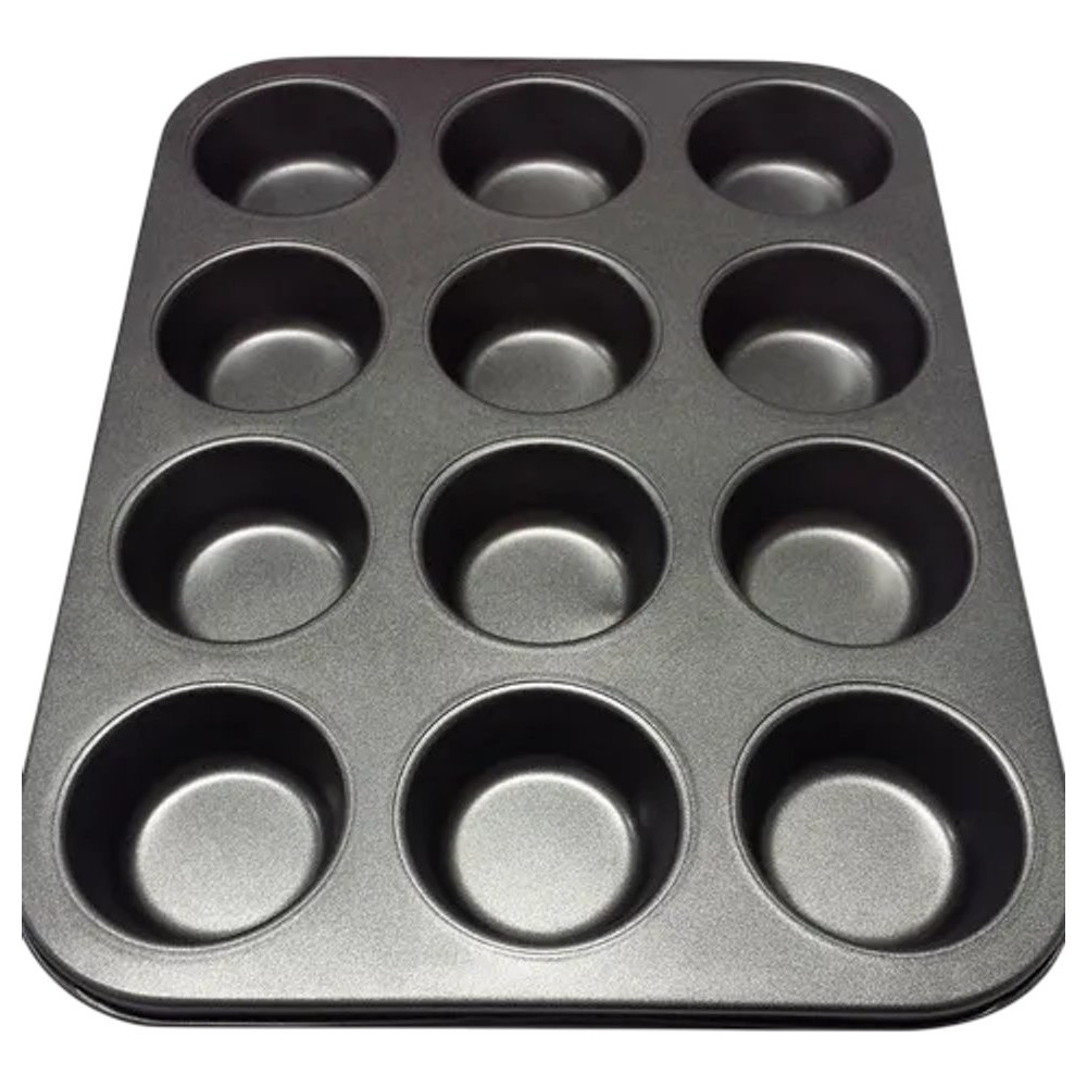 Forma Cupcake Muffin Antiaderente 12 Cavidades Assadeira Bolo Pudim Confeitaria Forno
