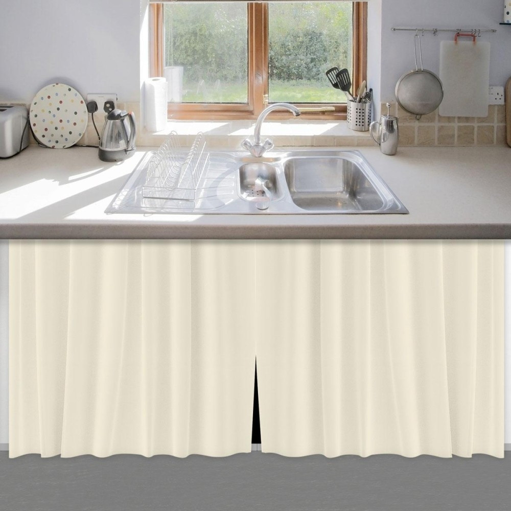 **Cortina de Pia em PVC 138x80cm - Prática, Resistente e Cores Sortidas para Cozinha**