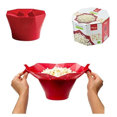 Balde Pipoca Pipoqueira Silicone Para Micro-ondas Sem Óleo Retratil