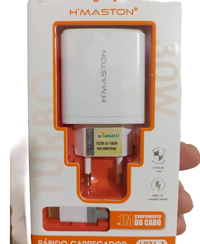 Carregador H'maston Lr21-3 30w Turbo Usb-c Branco