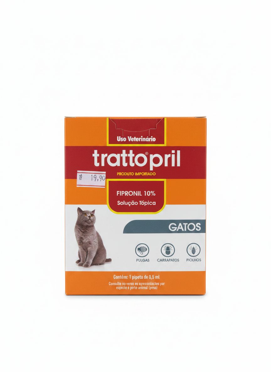 Trattopril Antipulgas, Carrapatos e Piolhos para Gatos – Solução