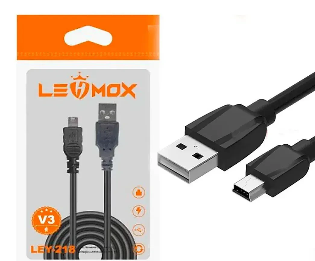 Cabo Mini USB Lehmox para Carregamento de Dispositivos com 80cm