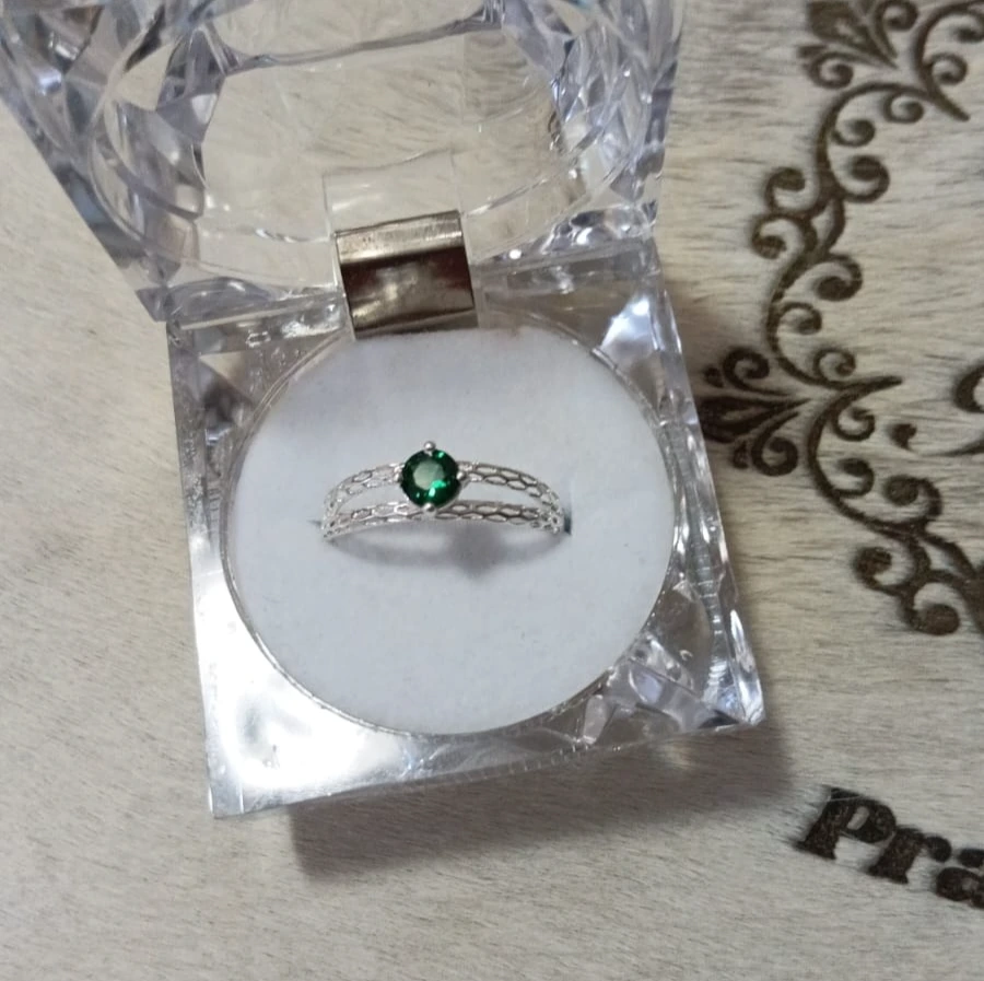 Anel Duplo Zircônia Verde