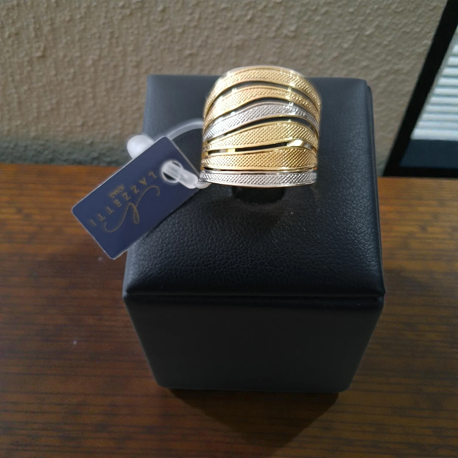 Anel Multibanda Dourado Prata