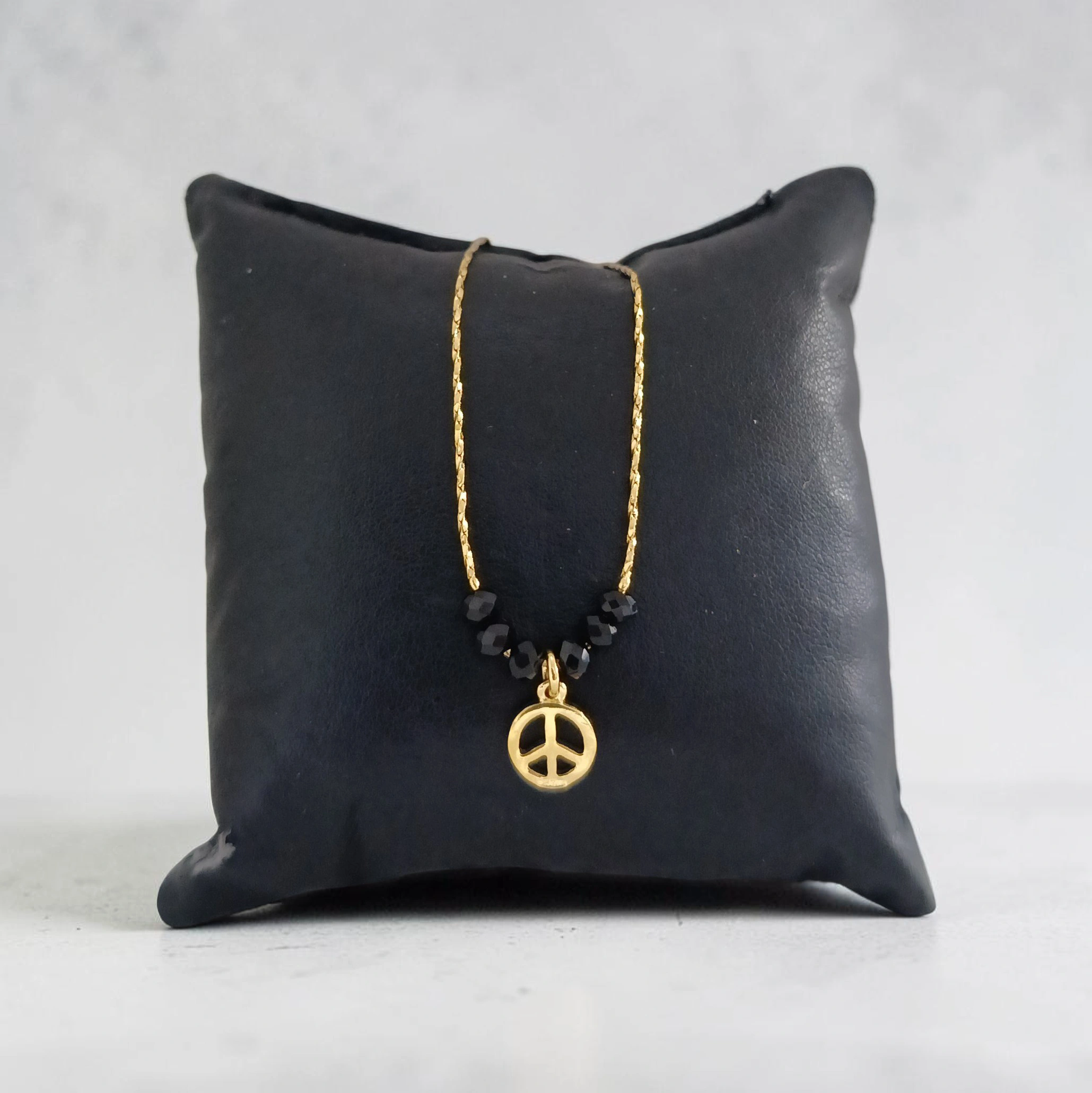 Pulseira Pingente Paz com Contas