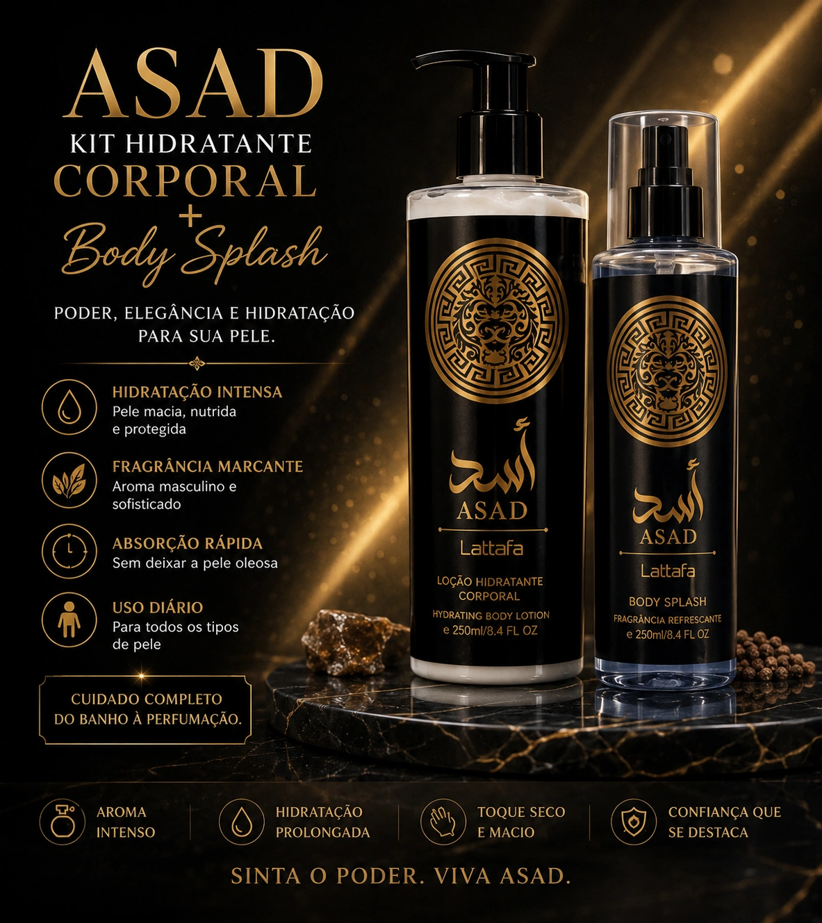 Kit Body Splash + Hidratante Corporal Asad Árabe