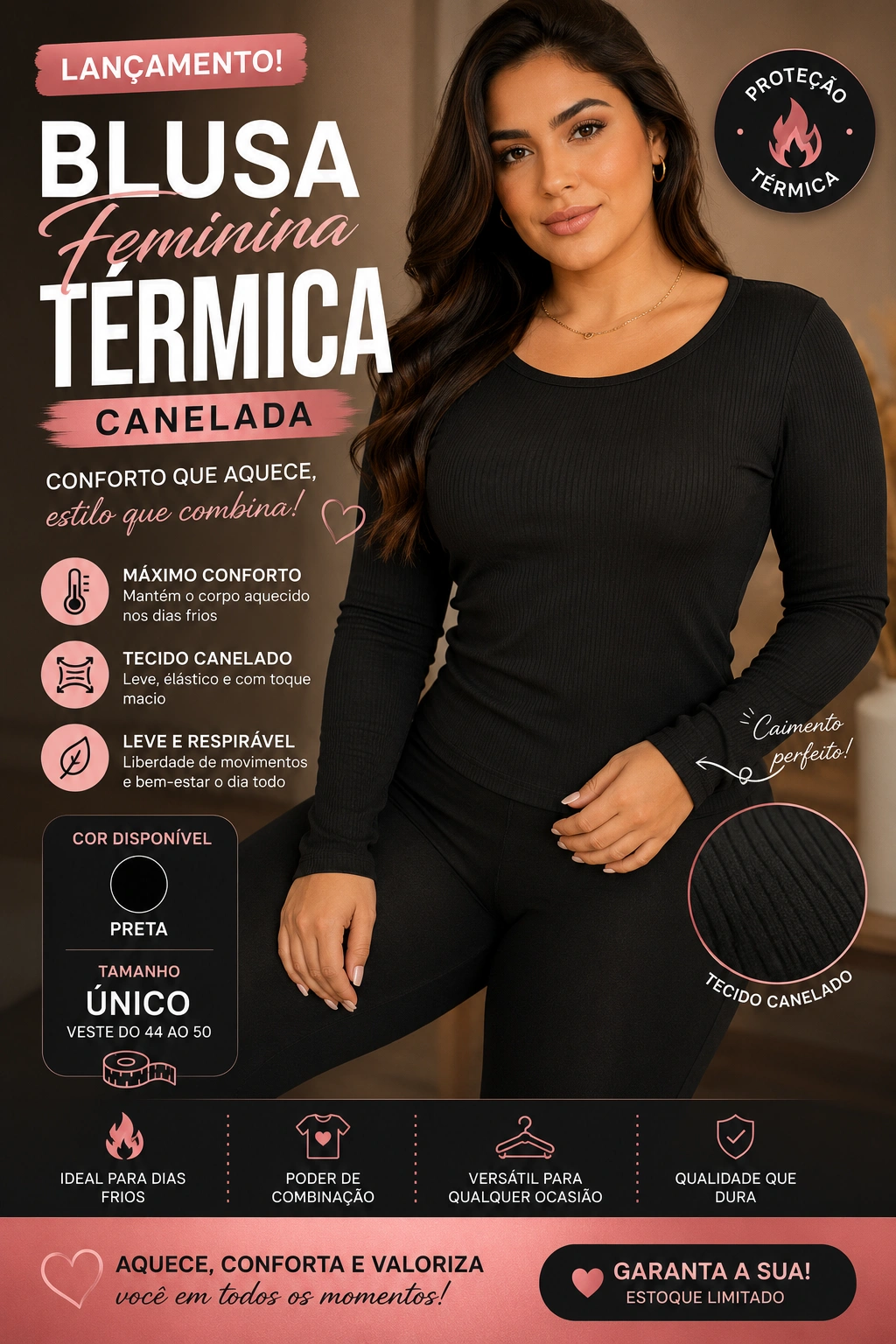 Blusa F. Térmica Canelada