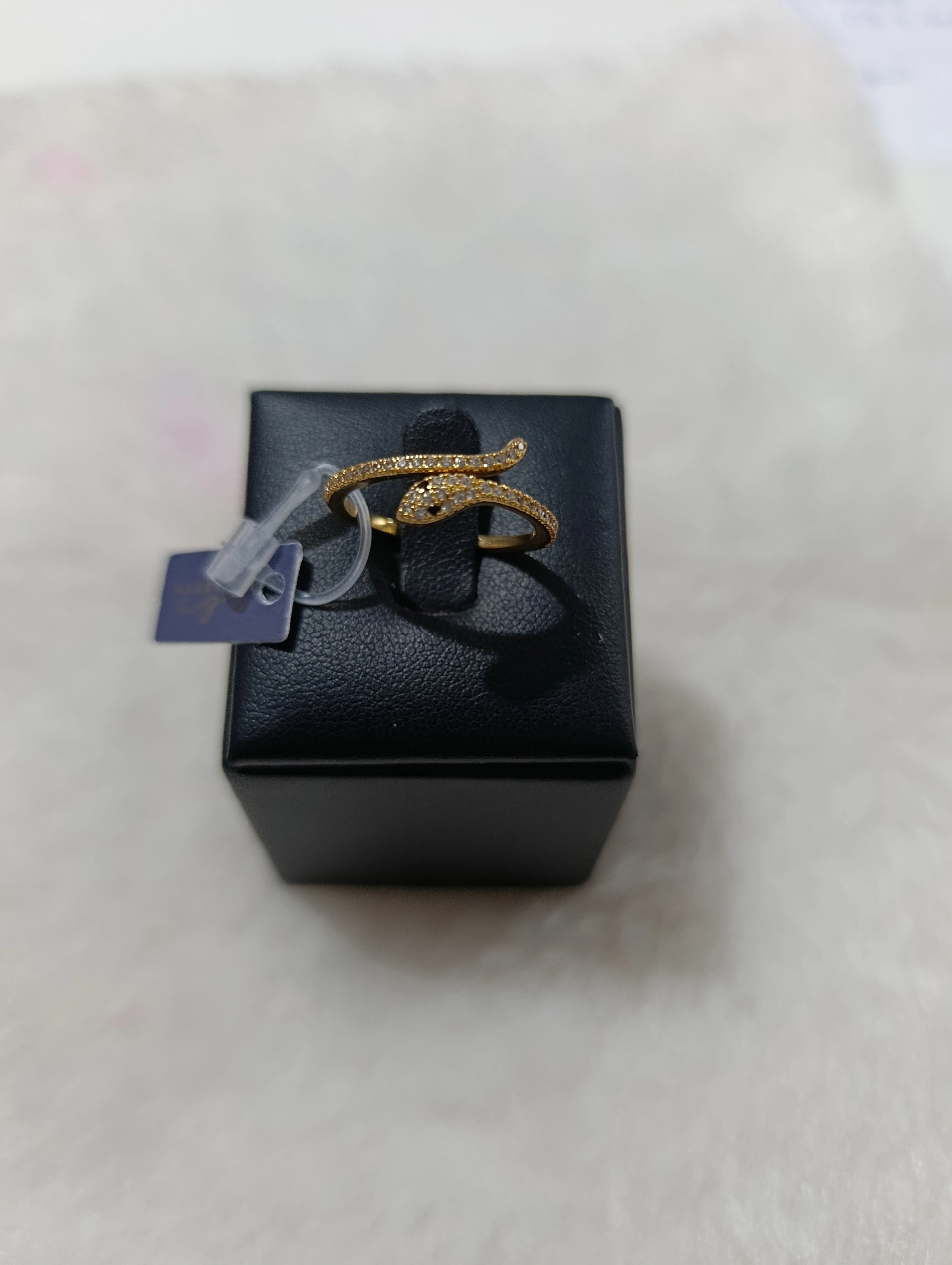 Anel Ouro Serpente Cravejado