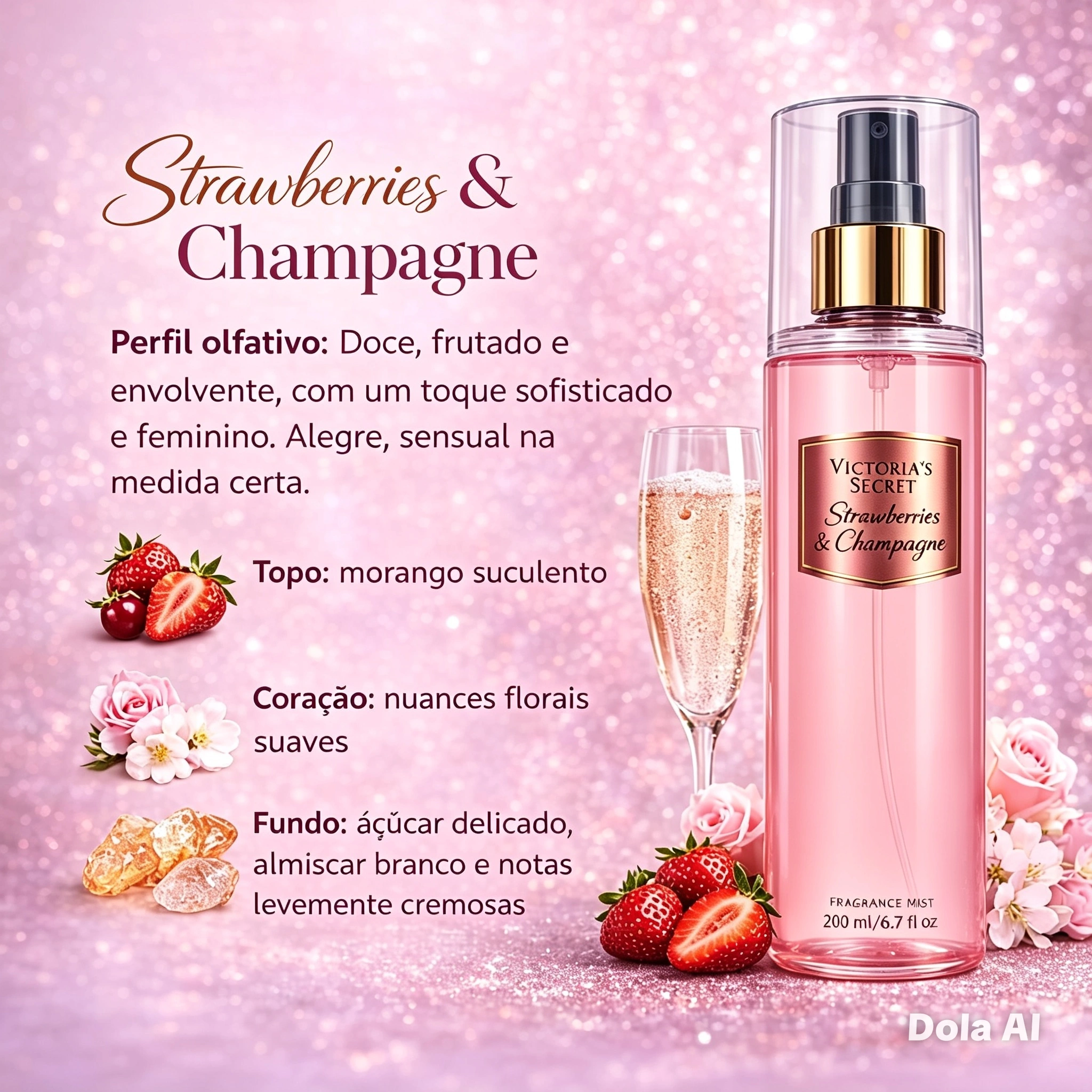 Body Splash Inspiração Victória's Secrets - Strawberry & Champanhe