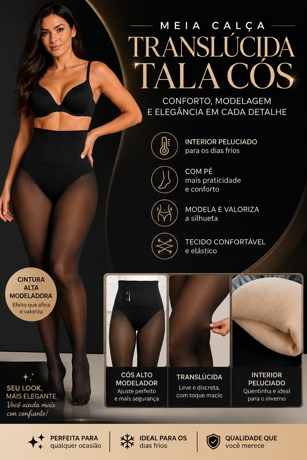 Meia Calça Translúcida Tala Cós