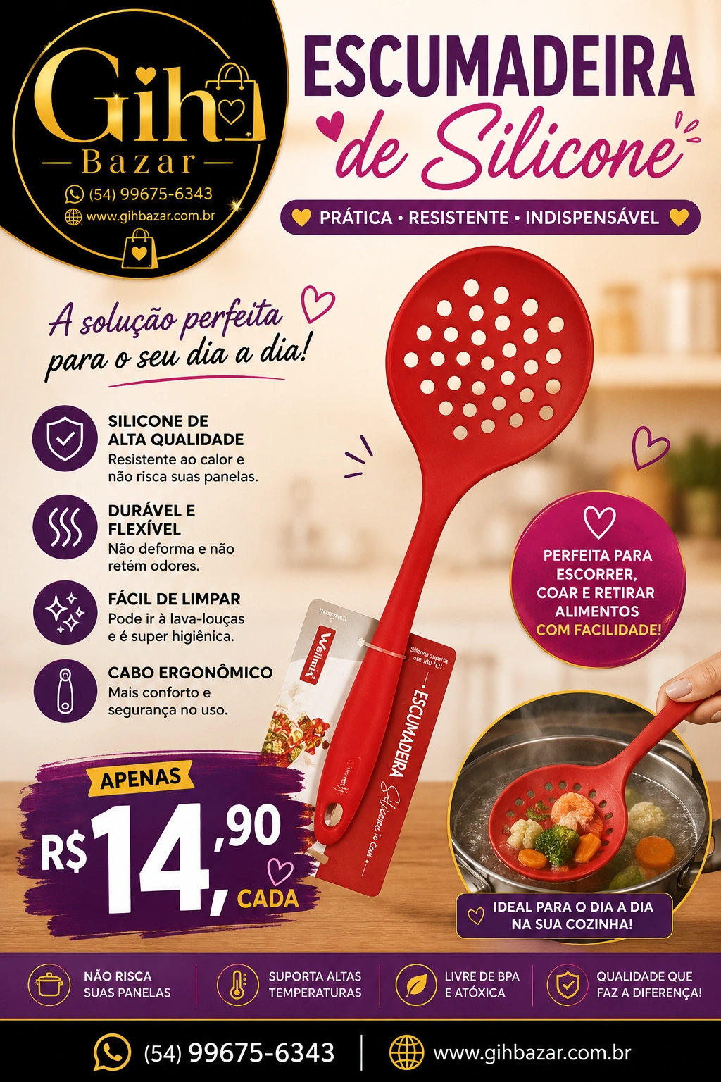 Escumadeira de Silicone
