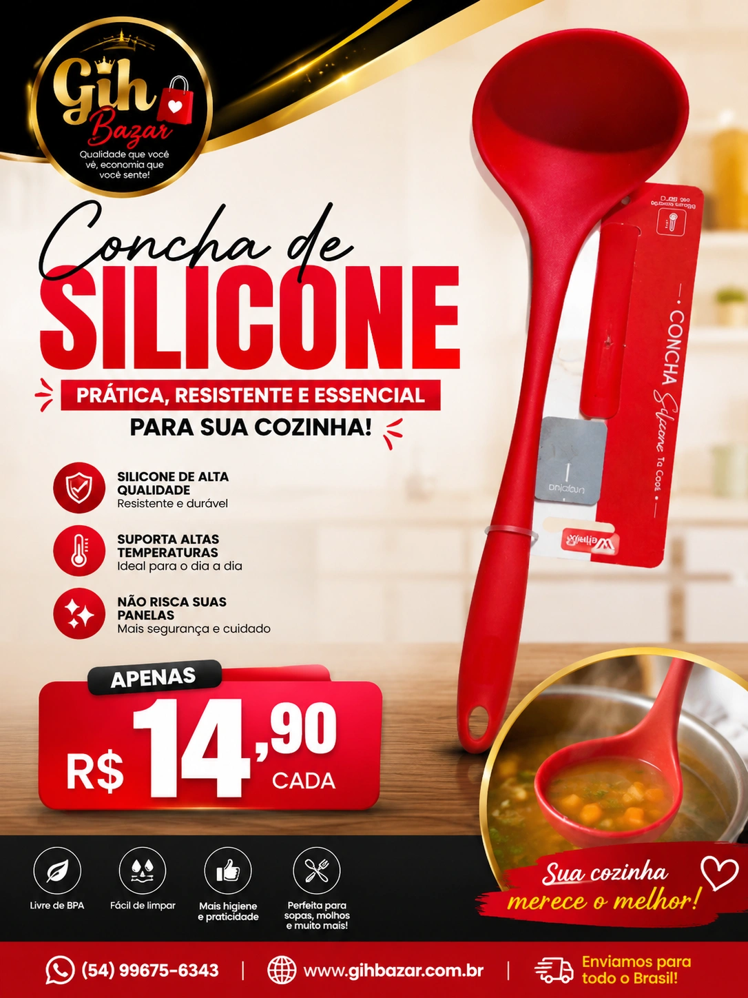 Concha de Silicone de Cozinha