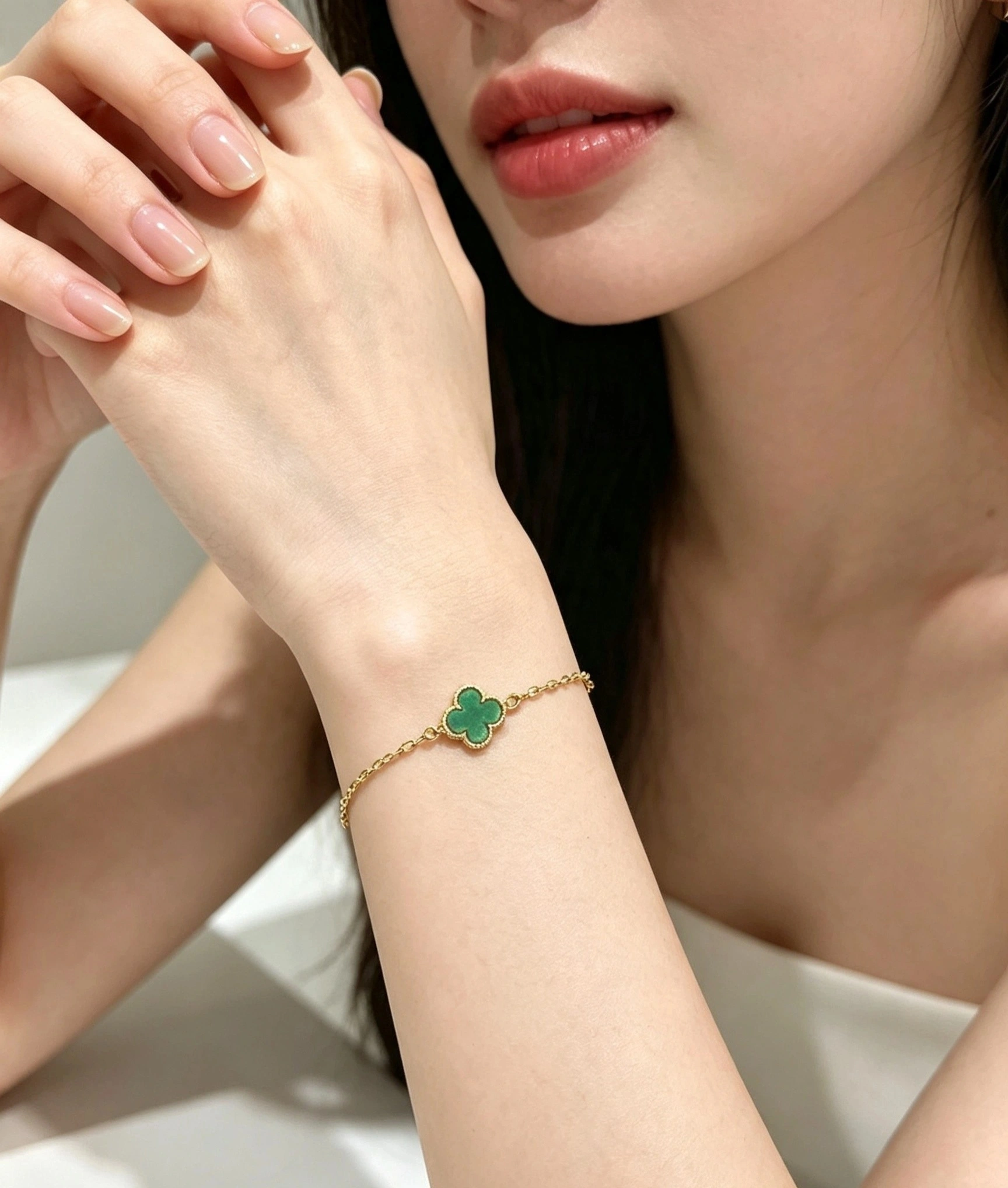 Pulseira Charme Folha Verde