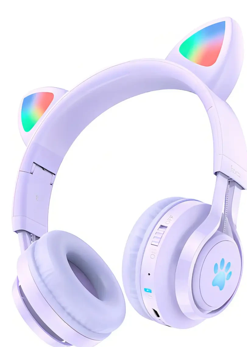 Fones de ouvido Hoco W39 Bluetooth Kids Decibel Limiter, cor violeta