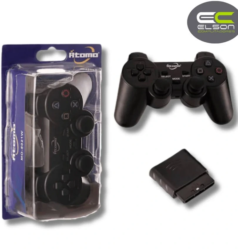 Controle Controlador De Jogo Ps2 Sem Fio Mo-6021w - Atomo