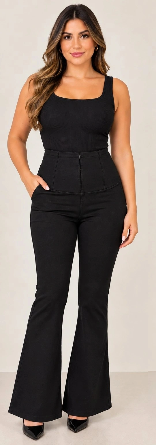 Calça Flare Ziper
