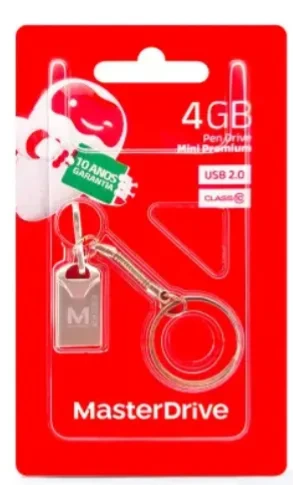 Pendrive Flash Drive 4gb 2.0 Falsh Drive Prata