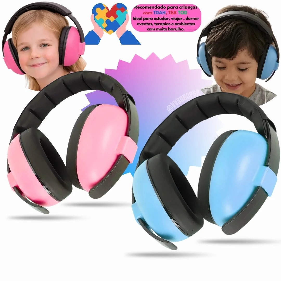 Abafador Ruido Infantil Anti Barulho Autismo Tea Tdah Ajusta