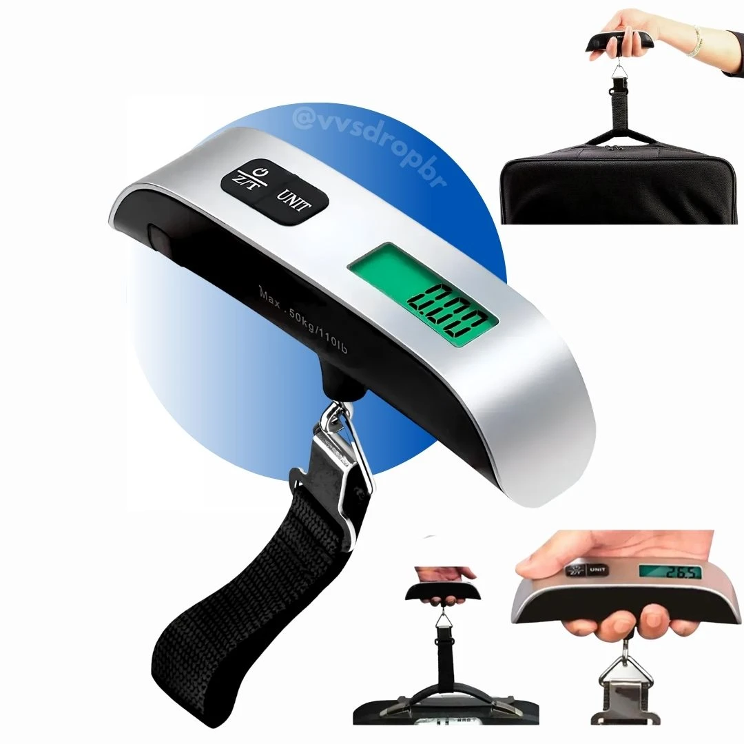 Balança Digital Portátil Para Pesar Mala De Viagem 50kg
