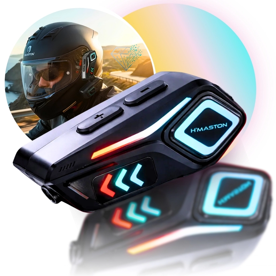 Fone de ouvido bt para capacete ANC Bluetooth 5.4 LED IP65 Tipo-c 40H H'maston MT-02