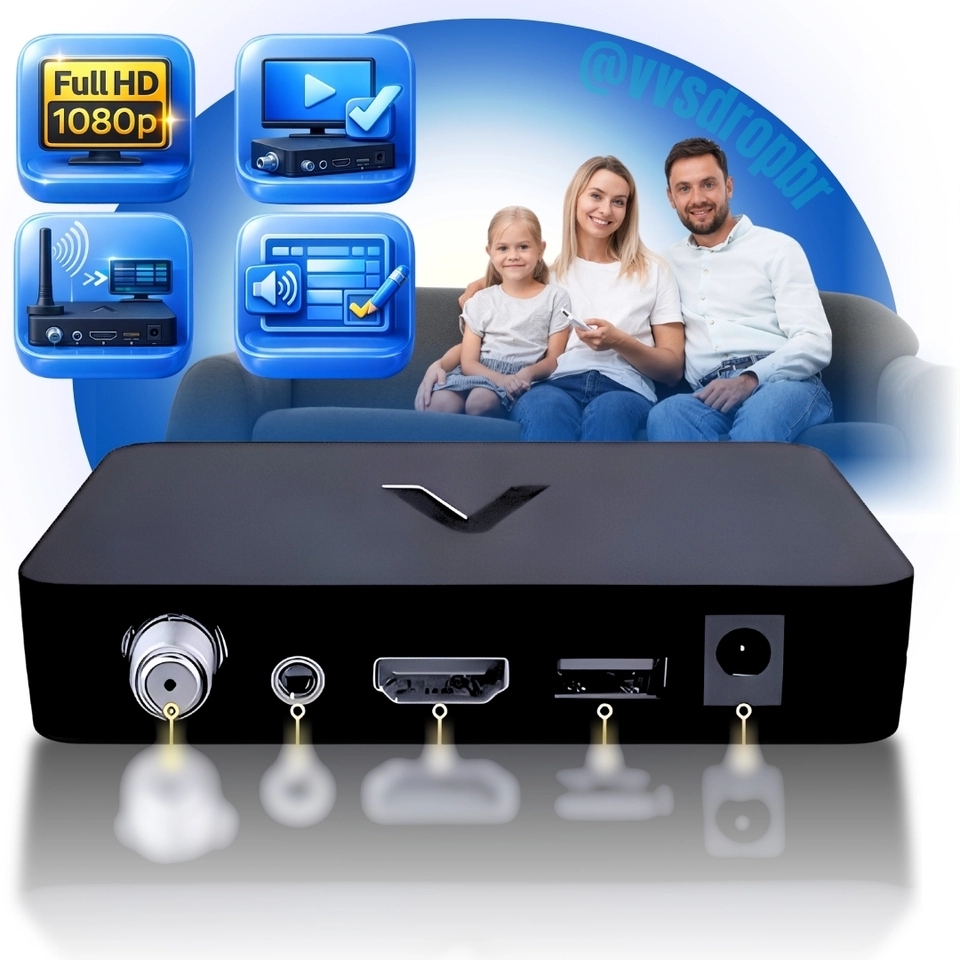 Conversor e Gravador Digital Aquário DTV-9000 HDMI Full HD Bivolt Compatível com TVs Antigas