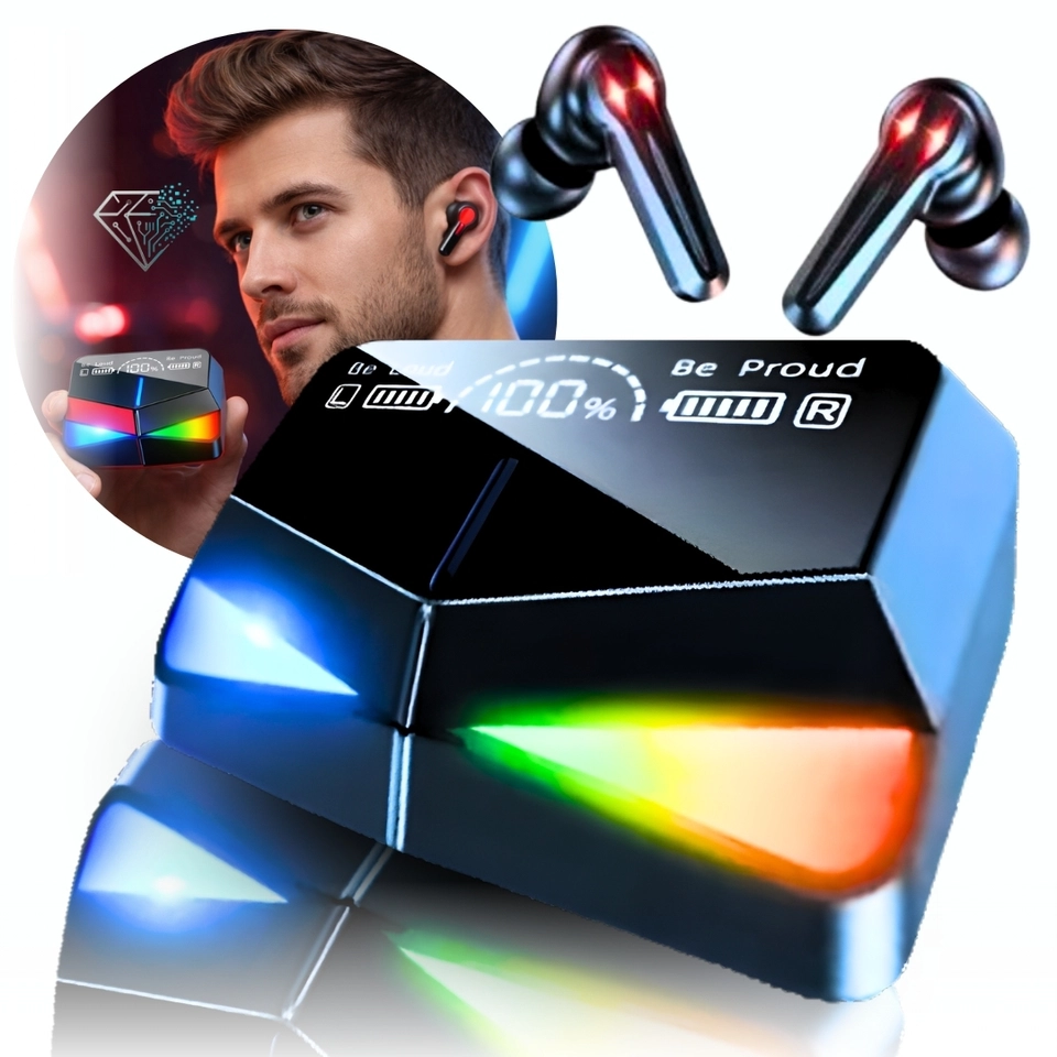 Fone De Ouvido M28 TWS Sem Fio Bluetooth Esportivo Gamer Som Estéreo Display Digital LED