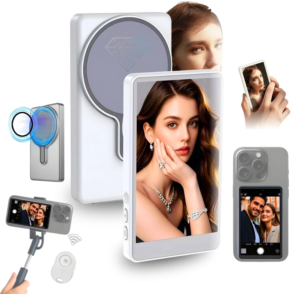 Tela Magnética Monitor Para Celular Sem Fio Smartphone Selfie Vlog Gravação