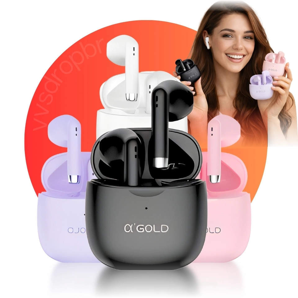 Fone de ouvido bluetooth sem fio touch 5.3 prova agua FN-BA39 A' gold