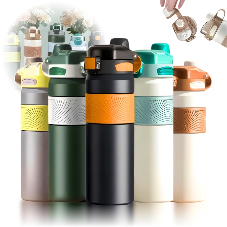 Garrafa térmica de aço inoxidável 800ml, boca larga de grande capacidade