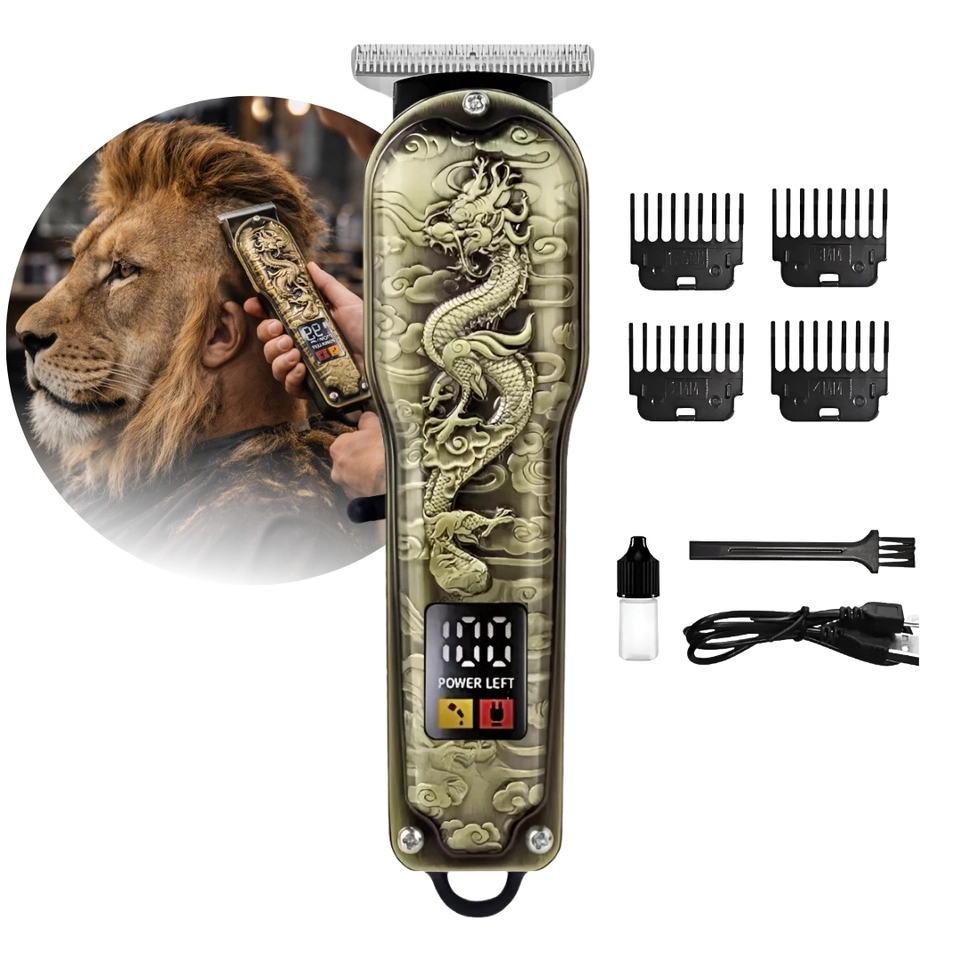 Máquina De Cortar Cabelo Profissional Smart Lcd Barbeador Elétrico Sem Fio Para Homens