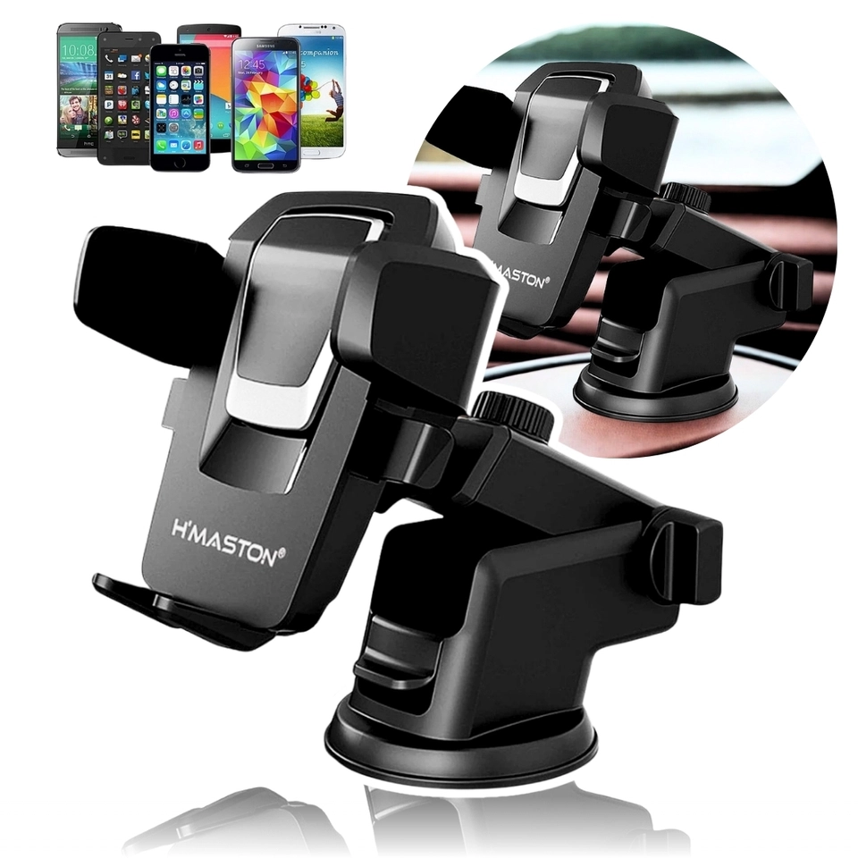 H'maston CJ-02 Suporte Celular GPS Veicular Carro Universal Automóvel Saída Grampo Ajustável 360°