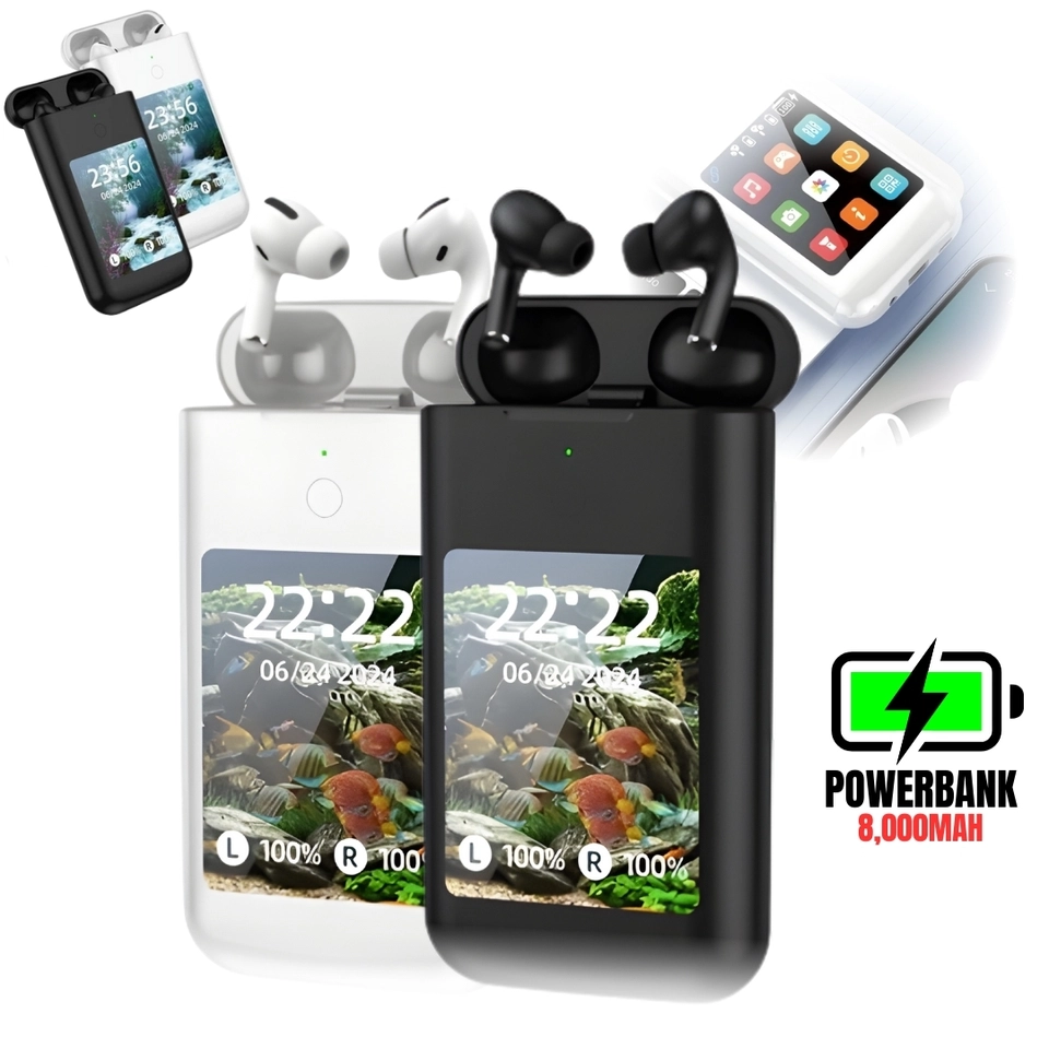 fone de ouvido 3in1 Power Bank Com Tela 2.8 Polegadas Bluetooth Com Muitas Funções J-60