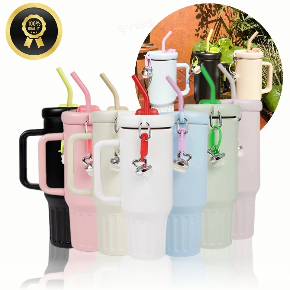 Copo Chaveiro Garrafa Térmica de água 1200 ml Inoxidável com Tampa e Canudo Inox