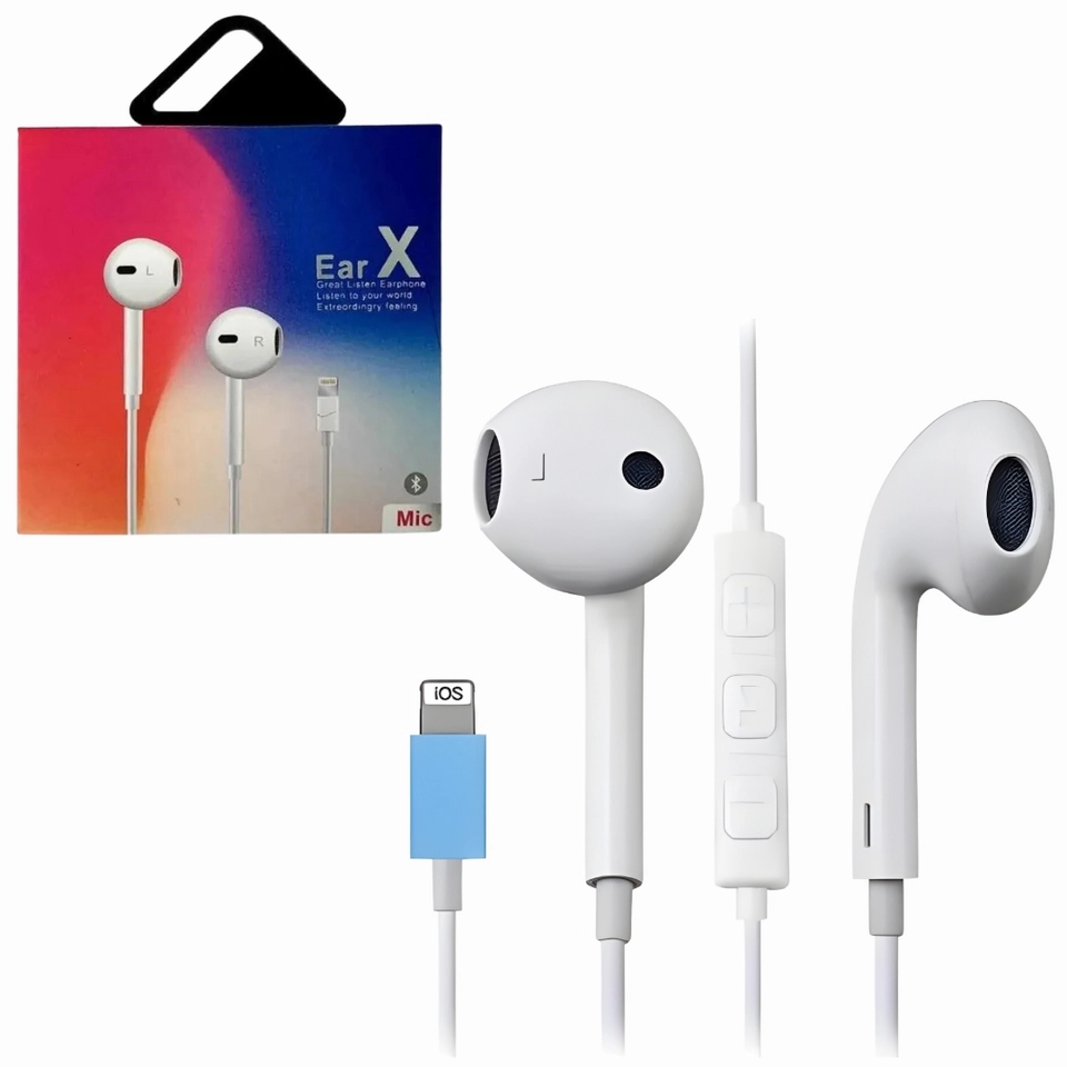 Fone Ouvido Com Fio E Microfone Branco Compatível Com iPhone