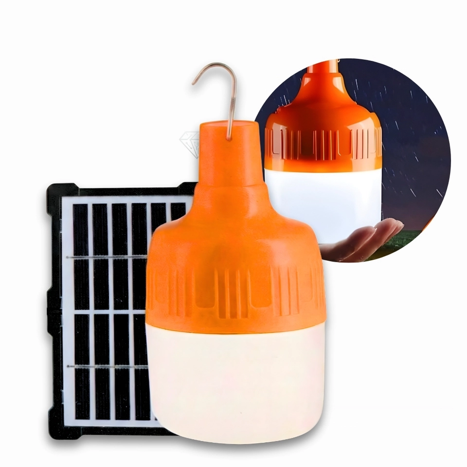 lâmpada led placa solar recarregável para barracas, pescas com gancho de suspensão