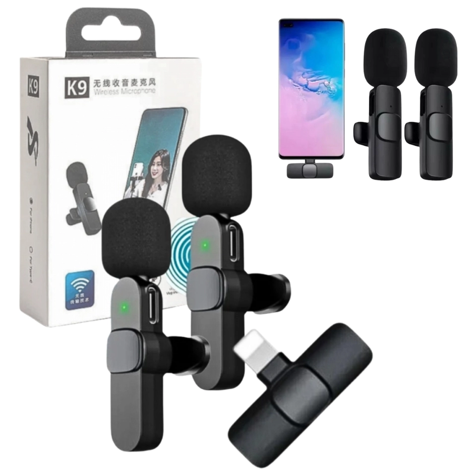 Mini Microfone De Lapela Sem Fio Profissional Magnético Com Cancelamento De Ruído Para iPhone Android Lighting Type C Phone