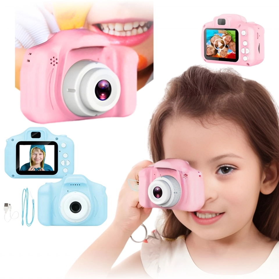 Mini Câmera Digital De 2 Polegadas Com Tela HD Recarregável Para Crianças , Brinquedos Fotográficos Fofos