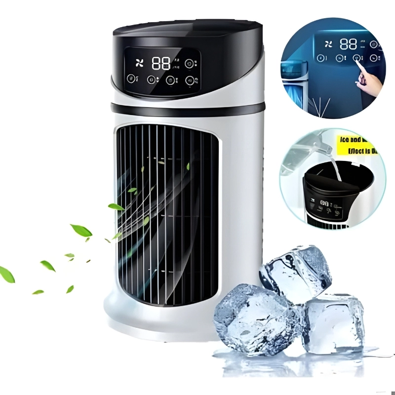 Ventilador Mini Ar Condicionado Portátil Climatizador 300ml USB Bivolt Pulverizador Premium Luz LED Com Reservatório