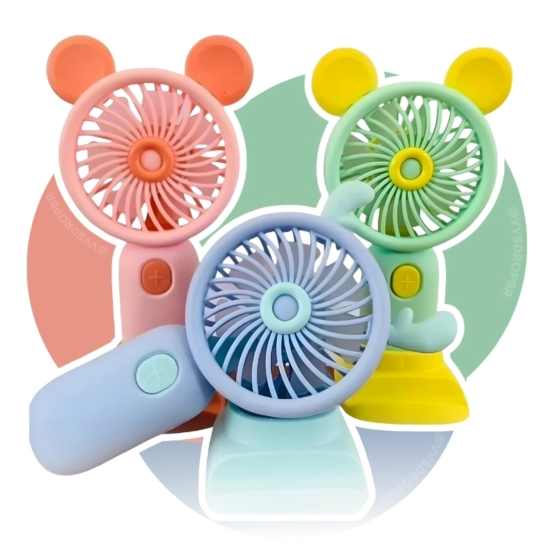 Ventilador Portátil Mini De Mão Mesa Recarregável Usb Com Cabo