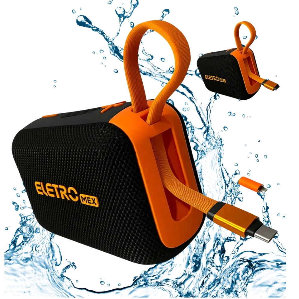 Caixa De Som Bluetooth 50w 2 Em 1 + Power Bank 10000mah Turbo