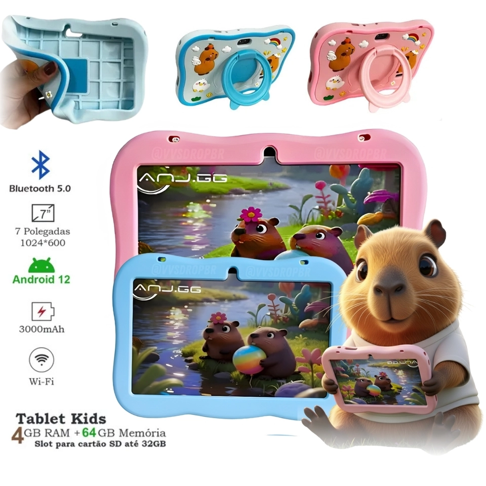 Tablet Infantil Capivara Criança Kids Android 4gb Ram 64gb
