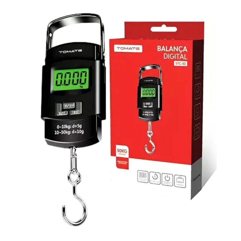 Balança De Mão Digital Portátil Para Bolsa Mala Peixe de Até 50kg STC-02