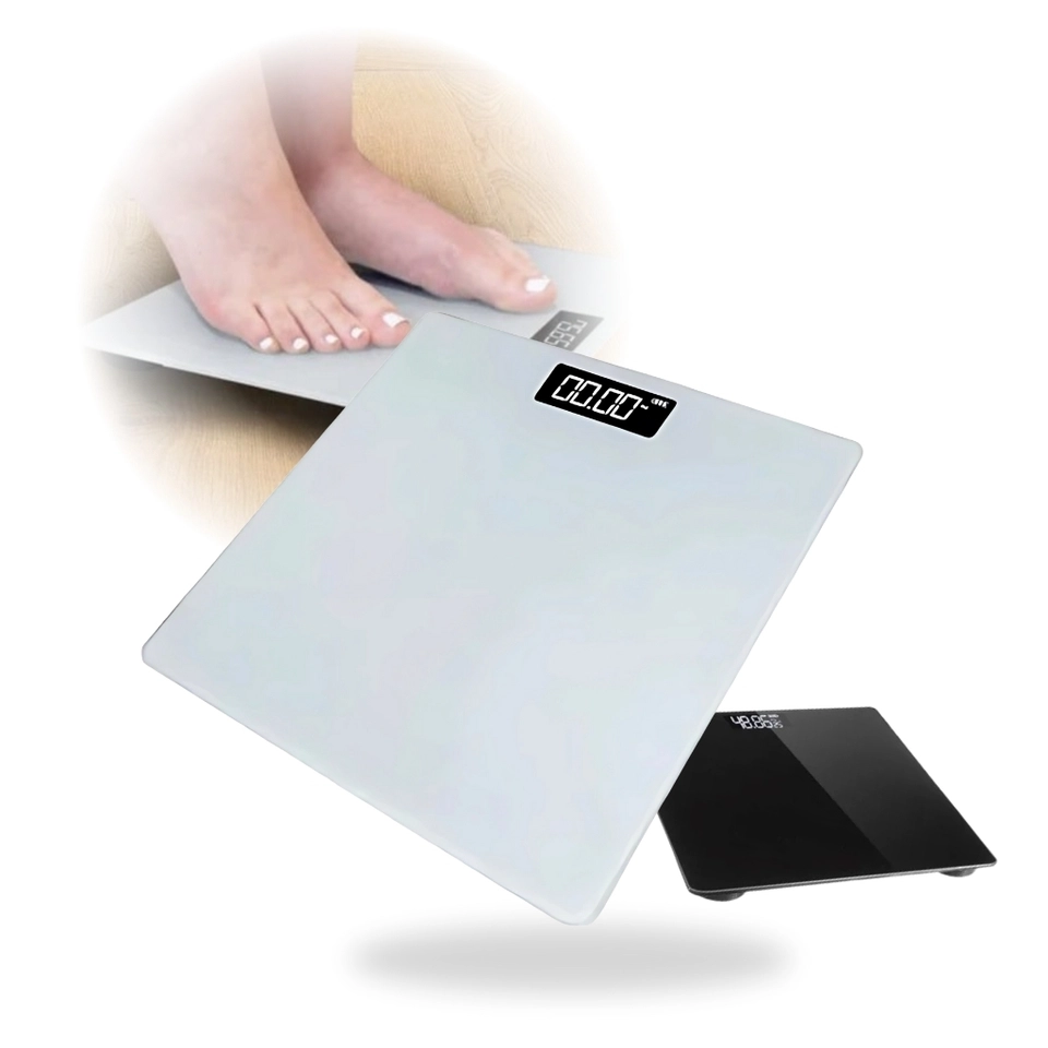 Balança Digital Corporal Pessoal de Banheiro Smart Tela LED Portátil Cinza Suporta Peso de Até 180kg