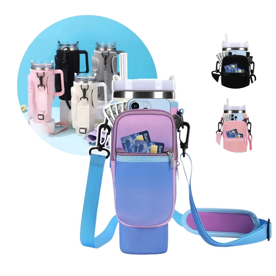 Bolsa Porta-garrafas De Água Compatível Com Copo 40oz 1,2 Litro Para Celular Chaveiro Com Alça De Ombro Ajustável