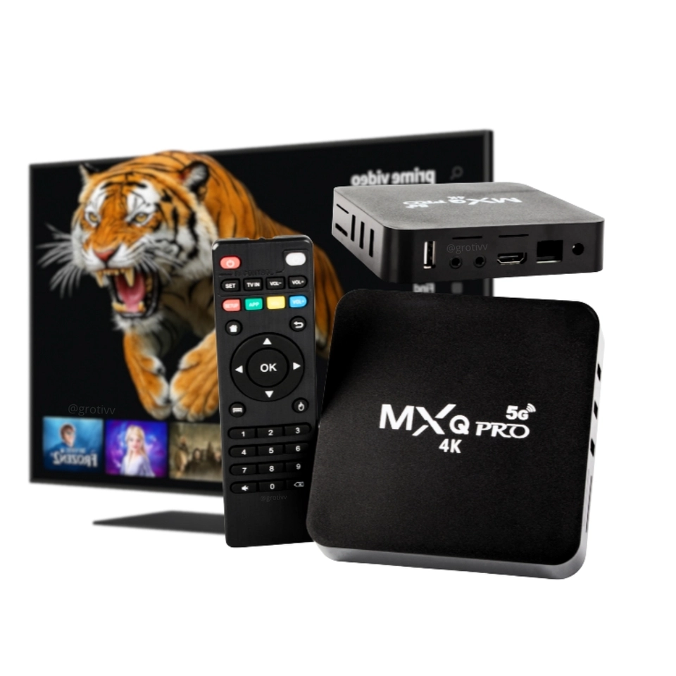 TV Box MXQPRO Quad-Core, Saída 4K Ultra HD, WiFi Dual-Band (2.4G/5G), Wireless 4.0, Assistente de Voz do Google, 2x USB 2.0, Player de Mídia Inteligente, Design Minimalista, Construção Durável