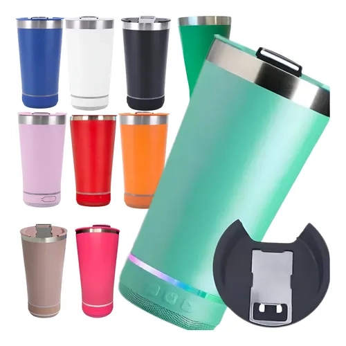 Copo Térmico Tampa Abridor Cerveja Caixa Som Bluetooth 473ml