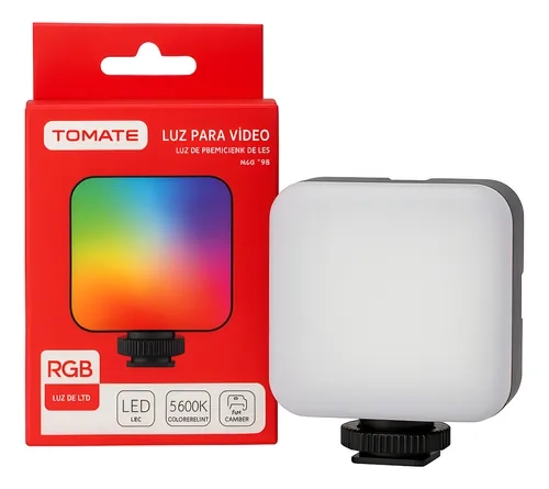 Luz De Led Rgb Preenchimento Para Vídeo + Foto Recarregável Preto Rgb